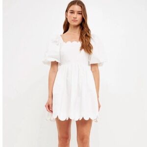 NWOT english factory scalloped mini dress